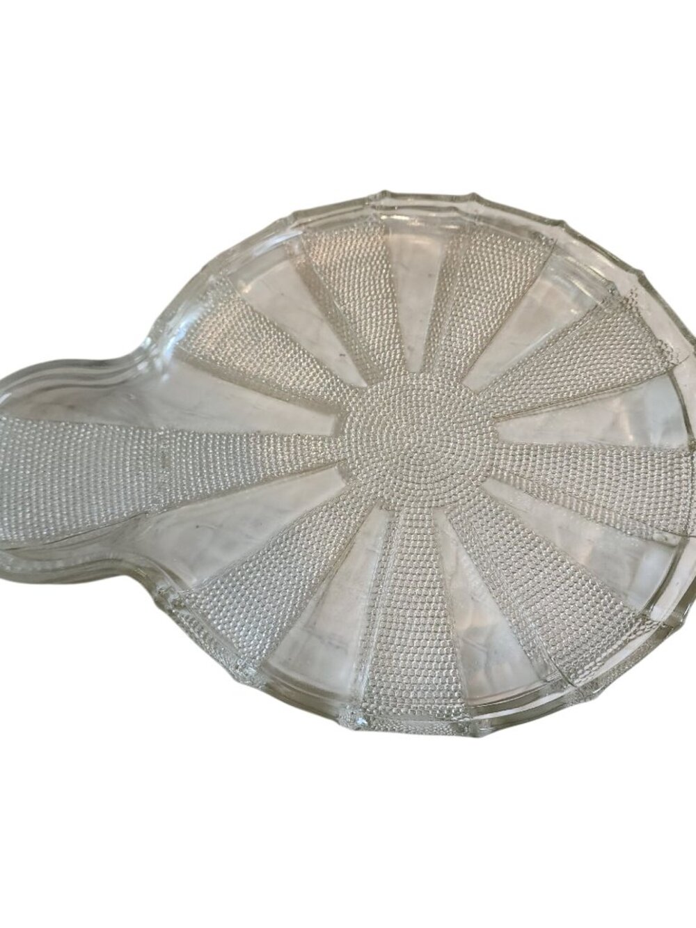 3 vintage Jeannette Glass snack plate features the "Dewdrop" pattern